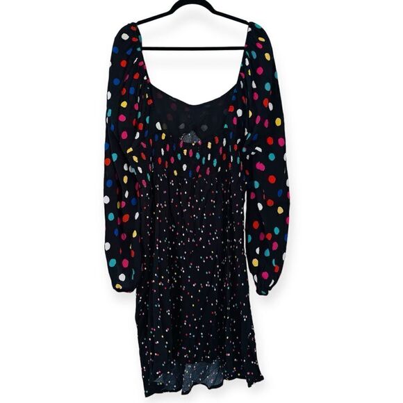 RIXO Plus Size Polka Dot Long Sleeve Swing Dress Size 20W/22W - Picture 4 of 11